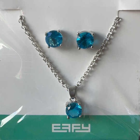 🐚  EFFY AQUA BLUE NECKLACE AND EARRINGS 🐚 NWOT 🐚 - Picture 6 of 16